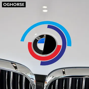 Automobilio Kapoto Variklio Dangtis Logotipo Lipdukas variklio dangčiui Emblema Decal BMW E60 E90 F20 F30 F10 G30 Z4 F15 F16 F25 G05 G01 G20 X1 Priedai