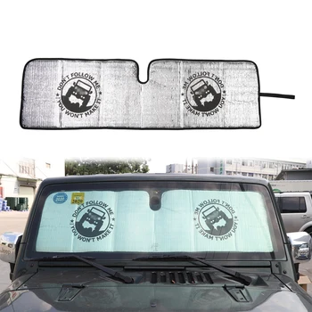 Automobilio Salono Aliuminio Folija prekinis, galinis Stiklo skėtį nuo saulės Anti-UV Atspalvį Padengti Jeep Wrangler JK 2007-2017 TJ 1997-2006 Priedai
