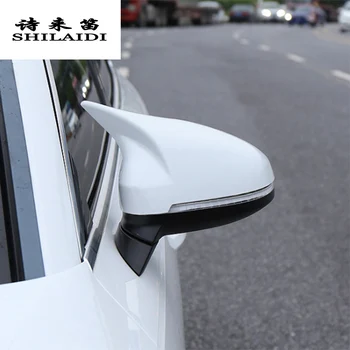 Automobilio stilius Anglies pluošto Audi A4 B9 A5 S5 S4 galinio vaizdo veidrodžio rėmo durų Ragų apdailos Dangtelį Lipdukai Apdaila Auto priedai