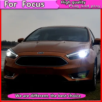 Automobilio Stilius Asamblėjos Ford Focus-2018 Žibintai LED, naujas priekinis žibintas DRL Dvigubo Objektyvo Šviesos Bi-Xenon HID automobilių Reikmenys