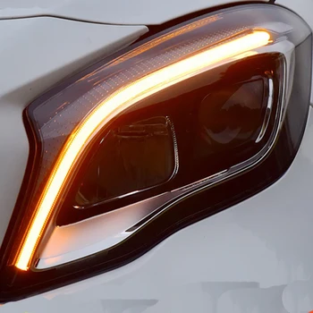 Automobilio Stilius Benz GLA Žibintai 2017-2019 LED Žibintų Dvigubo Objektyvo Šviesos H7 HID Xenon bi xenon objektyvas dienos metu veikia