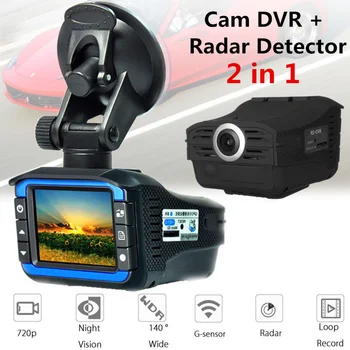 Automobilio Vaizdo Kamera 2in1 HD 720P, Automobilio DVR Jutiklis Kamera, Vaizdo įrašymas Brūkšnys Cam Lazeriniai Greičio Detektorių, su G-sensorius