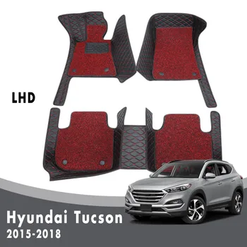 Automobilių Kilimėliai Kilimai Hyundai Tucson 2017 M. 2018 M. M. 2016 M. Prabangus Dvigubo Sluoksnio Vielos Kilpa Auto Užsakymą Raštas Apima Kilimėliai