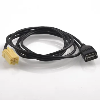 Automobilių MINI-ISO 6 Pin Jungtis Plug Black USB Adapterio Kabelis, AUX funkcija Alfa Romeo Fiat Grande Punto 2007 +