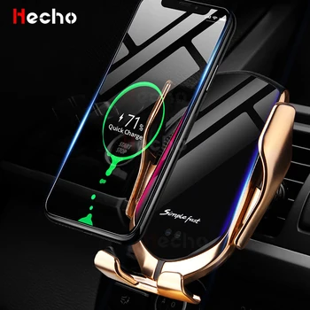 Automobilių Mobiliojo telefono Laikiklį Su Belaidžio Kroviklio Smart Jutiklis Automatinis Tvirtinimo 10W Greito Įkrovimo iphone 8 Huawei 30 