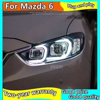 Automobilių optikos Dėl Mazda ATENZA priešakinių šviesų C angel eyes-2016 m. Už ATENZA bi xenon objektyvas h7 xenon