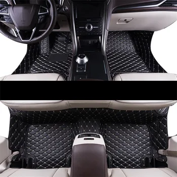 Automobilių optikos reikmenys patvarus prabanga pluošto oda automobilių grindų kilimėliai ford fusion, mondeo mk4 mk5 2007-2020 m.