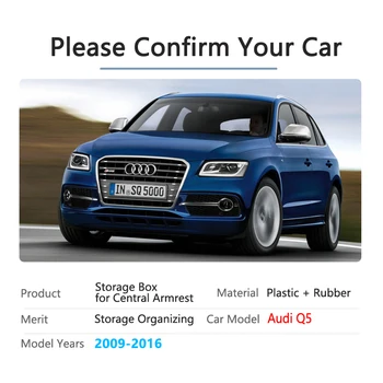Automobilių Organizatorius Reikmenys Audi Q5 8R 2009 2010 2011 2012 2013 2016 Porankiu Dėžutės Saugojimo Sukrovimas Valymas Monetų dėžutė