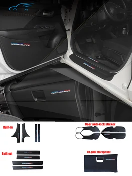 Automobilių stiliaus PU odos Anglies pluošto Durų Slenksčio Nusitrinti Plokštė, Automobilių Reikmenys BMW X3 X4 2018 2019 2020