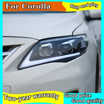 Automobilių Stiliaus Žibintas Toyota corolla priekiniai Žibintai 2011-2013 LED Žibintai Xenon LED DRL crolla priešakinių Šviesų