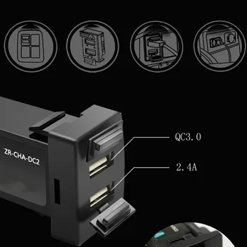 Automobilių Sąsaja USB Įkroviklis Dual usb prievadą su QC 3.0, greitai, nemokamai, Lexus IS250 GX460 ES350 IS300h IS200t LX570 RC200t ES300h