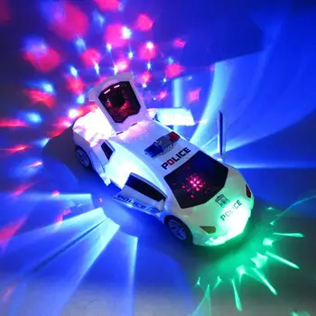 Automobilių Žaislas 360 laipsnių Besisukantis Universalus Deformacijos Elektros Muzikos LED Apšvietimo Modeliavimas Automobilio Modelį Gimtadienio dovana Vaikams, žaislai