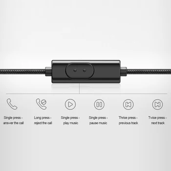 AUX 3.5 mm, Super Bass Ausinės Iš ausų Stereo Ausinių Linijos kontrolės Muzikos laisvų Rankų įranga su Mikrofonu Išmaniųjų Telefonų, MP3 Caomputer
