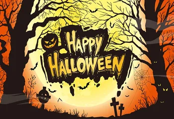 Avezano Happy Halloween Reklama Apgauti AR Gydyti Fotografijos Fone Moliūgų Žibintų Aukso Miško Dvasios Mėnulis Dekoro Foto Studija