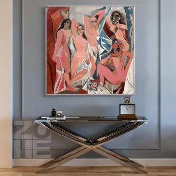 Avinjono, 1907 iki Pablo Picasso Drobės Paveikslai Garsaus Kūrinio Atgaminimą Sienos Menas Drobė Nuotraukas Cuadros