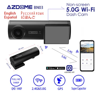AZDOME BN03 Automobilių DVR Brūkšnys Cam Smart Kamera 90 Laipsnių Belaidžio Automobilių Brūkšnys 1080P Full HD Naktį Versija Vairuotojo Vaizdo įrašymas