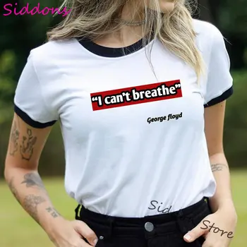 Aš negaliu Kvėpuoti 2020 Moterų Marškinėliai Black Gyvena Klausimas Estetinės Drabužius Teisingumo George Floyd BLM Varpininkas Tees Moterų marškinėliai