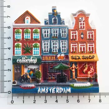BABELEMI Nyderlandų Turizmo Suvenyrai, Šaldytuvas Magnetai Amsterdamo Seksualus Parduotuvė Spalvinga Namo Dviračiu Šaldytuvas Magnetiniai Lipdukai