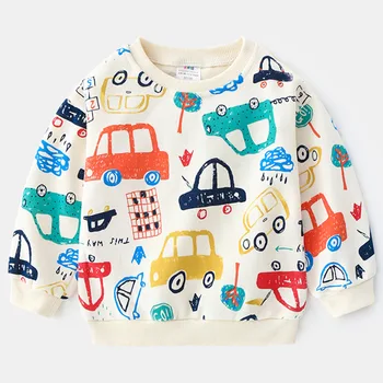Baby Automobilių Sweatershirt 2021 Metų Pavasario Vaikas, Drabužių Bamblys Mados Spausdinti Viršūnes Vaikų O Kaklo Megztinis Outwear Berniukams 2 5 7year