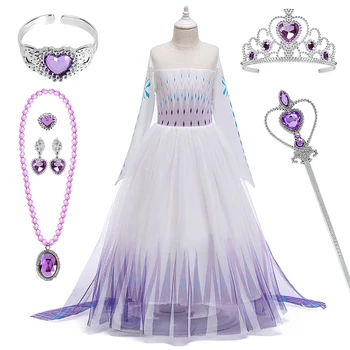 Baby Girl Princesė Dress Helovinas Šalis Cosplay Kostiumų 3-12 metų Kalėdų Violetinė Sophia Mergina Kalėdų Princesė Suknelė