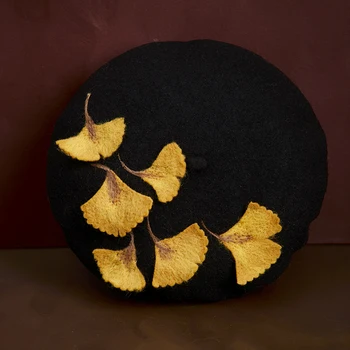 Baize ginkgo biloba rudens žiemos medžiaga joker dailininko hat, black hat joker kūrybos dovanos