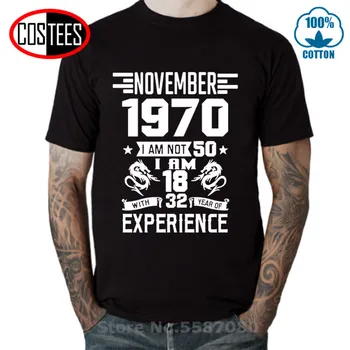 Balandžio Gegužės birželio liepos rugpjūčio rugsėjo spalio, gruodžio 1970 m. GIMIMO METAI marškinėliai, vyriški marškinėliai Atsitiktinis Mados sausio vasario Kovo