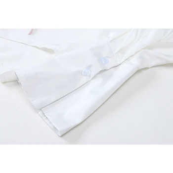Balta Moterų Palaidinė 2021 M. Pavasarį Saldus Raišteliu Nėrinių Marškinėliai Ilgomis Rankovėmis Sailor Apykaklės Korėjos Harajuku Derliaus Prašmatnus Elegantiškas Viršų