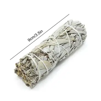 Balta Šalavijas Pluoštas Grynas Lapų Smudges Stick Dūmo Valymo Lazdelė Namų Valymo Negatyvumo Šalinimo Gijimo Meditacija 9cm