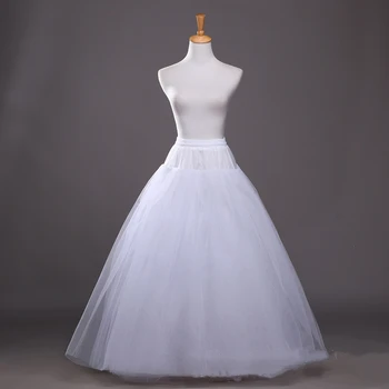 Baltas Tiulis Mergina Linijos Stiliaus Vestuvinė Suknelė 4 Sluoksnių Nr. Žiedai Vestuviniai Aksesuarai Ilgai Underskirt Nemokamai Dydis