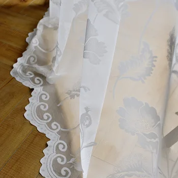 Baltos spalvos Gėlių Dizainas Žakardo Vien Tiulio Plokštės, skirtos 