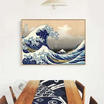 Banga Kanagawa Derliaus Japonų Stiliaus Drobės, Paveikslai, Plakatai ir Spausdina Sienos Meno Nuotrauką Kambarį Namo Apdaila