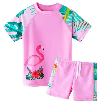 BAOHULU Vaikų Flamingo Spausdinti maudymosi kostiumėlį Dviejų dalių Komplektas Tankini UPF 50+ UV Apsaugos Maudymosi kostiumai Vaikams, Vandens Sportas Bėrimas Apsaugas