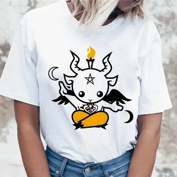 Baphomet top marškinėliai juokinga korėjos ulzzang moterų tees drabužius t-shirt estetinės marškinėlius grafinis moterų harajuku vasarą
