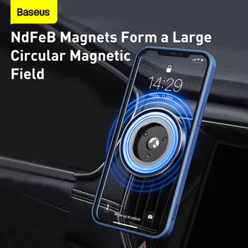 Baseus Magnetinio Automobilinis Telefono Laikiklis iPhone 12 Serija Telefono Stovas Laikiklis Automobilinis Oro Angos Išmanųjį telefoną 360 Rotacija Parama Įrašą Mount