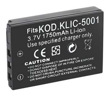 Baterijos Paketas, skirtas Kodak KLIC-5001, KLIC5001 ir Kodak Easyshare P712, P850, P880, Z7590, DX6490, DX7590 Zoom Skaitmeninis Fotoaparatas