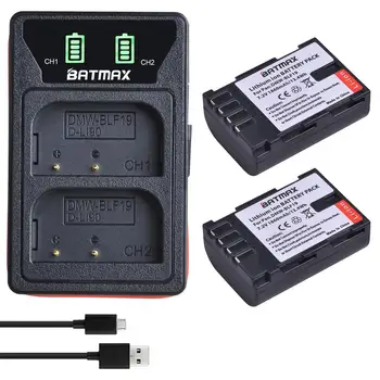 Batmax 1860mAh NT-BLF19 BLF19 NT-BLF19PP baterija+Naujas LED Dual USB Įkroviklį, su C Tipo Por už Panasonic Lumix GH3 GH4 GH5 G9