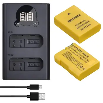 Batmax EN-EL14 LT-EL14a Baterija+Naujas LED USB Dual Kroviklis Nikon P7800,P7100,D3400,D5500,D5300,D5200,D3200,D3300,MH-24