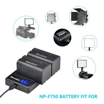 Batmax NP-F750 NP-F770 F750 Baterija+LCD USB Dual Įkroviklio Yongnuo Godox LED Vaizdo Šviesos YN300Air II YN300 III YN600 L132T