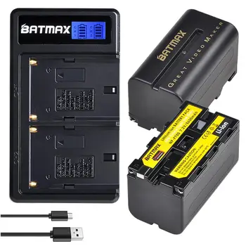 Batmax NP-F750 NP-F770 F750 Baterija+LCD USB Dual Įkroviklio Yongnuo Godox LED Vaizdo Šviesos YN300Air II YN300 III YN600 L132T