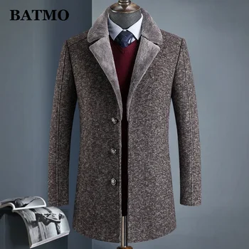BATMO 2020 naują atvykimo žiemos aukštos kokybės vilnos thicked tranšėjos paltai vyrams,vyriškos pilkos vilnos švarkai ,plius dydis M-4XL,AL41