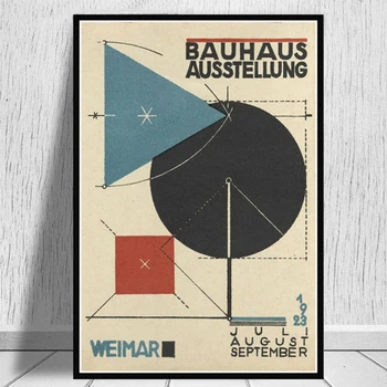 Bauhaus Ausstellung 1923 Weimer Parodos Plakatas ir Spausdina Drobės Tapybos Sienos paveiksl Namų Cuadros Apdaila