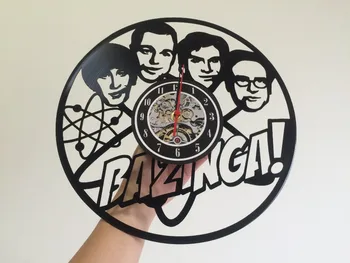 Bazinga Vinilo Sienos Laikrodis Dovana Big Bang Theory Gerbėjai la crosse,sieninis laikrodis siųsti žadintuvas reloj didelis sieninis laikrodis duvar saati