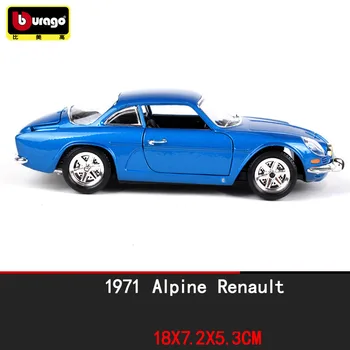Bburago 1:24 1971 m. Renault Alpine modeliavimas lydinio automobilio modelį amatų, apdailos kolekcijos žaislas įrankiai dovana