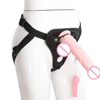 BDSM Bondage Tikroviškas Dildo Strap-On Penis Kelnės Lesbiečių Strapon Priedai Dildo Vibratorius Skaistybė Diržas Sekso Žaislai Moterims