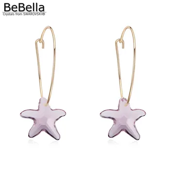 BeBella žvaigždė žavesio dangler auskarai su Kristalais iš Swarovski moterų mergina Kalėdų bižuterijos gimtadienio dovana