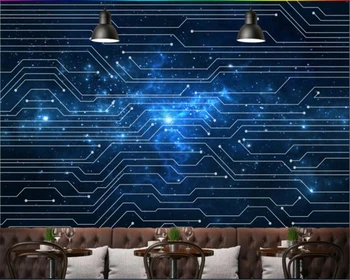 Beibehang tapetai hudas grožio 3d modernus minimalistinio mokslinės fantastikos blue star plokštės fone sienos papel de parede