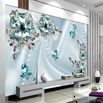 Beibehang Užsakymą foto tapetai, 3D freska, kilnus spalvingas green crystal gėlių 3d TV wall papel de parede Sienos popieriaus