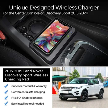 Belaidis Telefono Kroviklis Land Rover Discovery Sporto-2020 M., Konsolė Wireless Charging Pad Mat Visiems QI Leido Phon