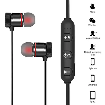 Belaidės ausinės, ausų bluetooth 4.1 sporto dizainas su magnetais, atsparus vandeniui su kontrolės laisvų rankų įranga skambučiams ir muzikai