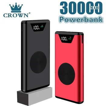 Belaidį Kroviklį Power Bank 30000mAh Nešiojamas Įkroviklis Belaidžio Išorės Baterijos Energijos Banko išmaniųjų telefonų